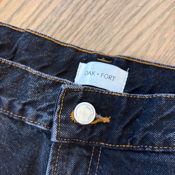 Oak + Fort Cargo Wide leg Jean with Snaps For Barrel Leg - Picture 4 of 11